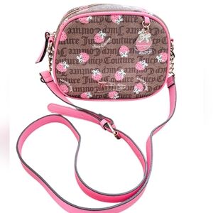 Juicy Couture Strawberry Print Crossbody Bag in Brown and Pink